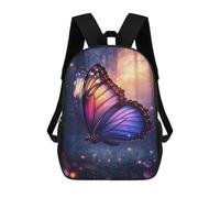 sinyumoney Enchanted Forest Butterfly Mochila Escolar De 17 Pulgadas Para Adolescentes, Con Estampado 3D, Ajustable Y Con Bolsillos, Ideal Para Niños, Niñas Y Estudiantes.