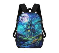 sinyumoney Enchanted Forest Castle Mochilas Escolares Impresas En 3D, Mochila Escolar Informal Para Niños, Mochila Escolar De Moda Para Estudiantes De Secundaria 17inch
