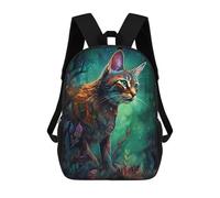 sinyumoney Enchanted Forest Cat -6 Mochila Infantil Para Niñas, Mochila Escolar 3D, Mochila Para Niños Pequeños, Mochila Informal De Día, Mochila Escolar De Moda 17inch