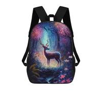 sinyumoney Enchanted Forest Deer -9 Mochila Infantil, Mochila Escolar Impresa En 3D, Mochila Para Niños Y Niñas, Mochila Escolar Ajustable Para La Escuela Primaria 17inch