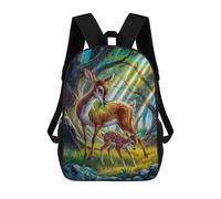 sinyumoney Enchanted Forest Deer Fawn Mochila Infantil, Mochila Escolar Infantil, Mochilas Escolares Impresas En 3D Para Niños Y Estudiantes Adolescentes 17inch