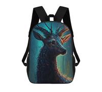 sinyumoney Enchanted Forest Deer Portrait -1 Mochila Escolar Infantil Impresa En 3D Para Niños, Mochilas De Viaje, Bolsas Para Libros Para Niños Estudiantes De Primaria 17inch