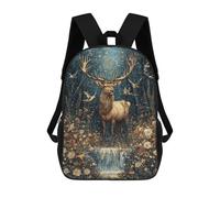sinyumoney Enchanted Forest Deer Scene-1 Mochilas Para Niños 17inch Mochila Escolar Mochila Escolar Impresa En 3D Para Niños De Primaria Y Secundaria
