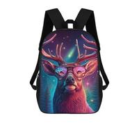 sinyumoney Enchanted Forest Deer with Glasses Mochila Escolar Informal Para El Día A Día, Para La Escuela, El Trabajo Y Los Viajes Para Hombres, Mujeres Y Adolescentes. 17inch