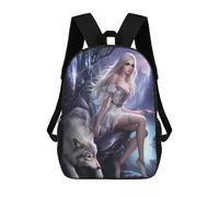 sinyumoney Enchanted Forest Fantasy with Wolf Mochila De Negocios Para Portátil, Mochila Unisex Informal Para Niñas, Niños Y Adolescentes 17inch