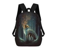 sinyumoney Enchanted Forest Fox-3 Mochila Escolar Para Ordenador Portátil Para La Escuela/trabajo/viajes: Perfecta Para Viajes, Trabajo Y Uso Diario 17inch