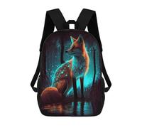 sinyumoney Enchanted Forest Fox -3 Mochilas Escolares, Mochilas Para Portátiles, Mochilas Unisex Informales Para Niños/niñas/adolescentes 17inch