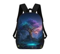 sinyumoney Enchanted Forest Glowing Tree Mochila Escolar Grande Para Niños Para El Campus, Actividades Al Aire Libre, Viajes Y Deportes 17inch
