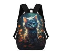 sinyumoney Enchanted Forest Kitten Mochilas Informales Para Niños, Mochila Escolar Para Adolescentes, Niñas Y Niños, Mochilas Para Libros 17inch