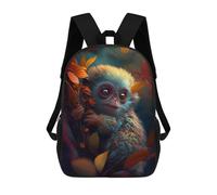 sinyumoney Enchanted Forest Monkey Mochila Infantil, Mochila Escolar Impresa En 3D, Mochila Para Niños Y Niñas, Mochila Escolar Ajustable Para La Escuela Primaria 17inch