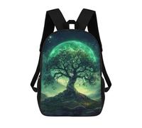 sinyumoney Enchanted Forest Moonlit Night Mochila Escolar Impresa En 3D 17inch Mochilas De Moda Para Niños, Mochilas Escolares Para Niños De Primaria Y Secundaria