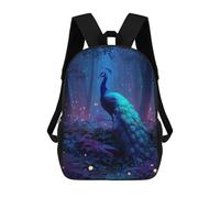 sinyumoney Enchanted Forest Peacock-1 Mochila Escolar/para Ordenador Portátil Para Colegio/trabajo/viajes Para Camping, Aventuras Al Aire Libre Y Viajes Diarios 17inch