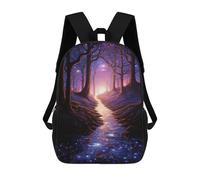 sinyumoney Enchanted Forest Stream Mochila Escolar Infantil De 17 Pulgadas, Mochila Escolar Impresa En 3D Para Niños De Primaria Y Secundaria
