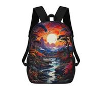sinyumoney Enchanted Forest Sunset -1 Mochilas Impresas En 3D Para Niños, Mochila Escolar, Mochila De Moda Para Niños De Primaria Y Secundaria 17inch