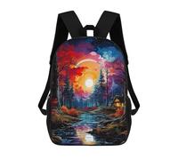 sinyumoney Enchanted Forest Sunset Mochila Infantil, Mochila Escolar De Gran Capacidad Para Estudiantes, Mochila Para Libros, Mochila Para Niños, Niñas, Adultos Y Adolescentes 17inch