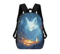 sinyumoney Enchanted Forest with Giant Fox Spirit Mochila Escolar Infantil De 17 Pulgadas, Impresa En 3D, Estilo Casual, Para Niños, Ideal Para Viajes, Como Mochila Escolar O Para Llevar Libros.