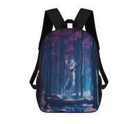 sinyumoney Enchanted Forest with Glowing Deer Mochila, Mochila Infantil, Mochila Escolar Para Estudiantes, Mochila Para Libros, Mochila Escolar Impresa En 3D Para Niños Y Niñas 17inch