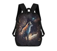 sinyumoney Enchanted Fox in Starry Night Mochila Escolar De Moda, Mochila Para Material Escolar, Mochila Impermeable Informal Para Acampar, Aventuras Al Aire Libre Y Viajes Diarios 17inch