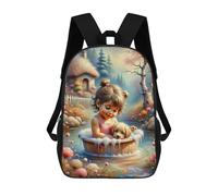 sinyumoney Enchanted Garden Bath Time Mochila Escolar Impresa En 3D 17inch Mochilas De Moda Para Niños, Mochilas Escolares Para Niños De Primaria Y Secundaria