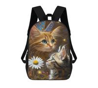 sinyumoney Enchanted Garden Kittens -1 17inch Mochila Escolar Impresa En 3D Para Niños, Mochila Escolar Informal De Moda, Mochilas De Viaje Para Niños Y Estudiantes.