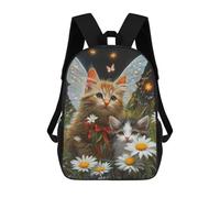 sinyumoney Enchanted Garden Kittens Mochila Escolar De 17 Pulgadas Para Adolescentes, Con Estampado 3D, Ajustable Y Con Bolsillos, Ideal Para Niños, Niñas Y Estudiantes.