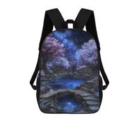 sinyumoney Enchanted Garden Under Starry Sky Mochila De Moda Para Papelería, Impermeable, Estilo Casual, Para Hombres Y Mujeres 17inch