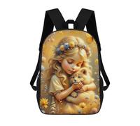 sinyumoney Enchanted Garden with Lion Cub Mochila Escolar De 17 Pulgadas Impresa En 3D Mochilas Infantiles Mochila Genial Impresa En 3D Para Niños De Primaria Y Secundaria