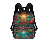 sinyumoney Enchanted Garden with Pyramid Mochila Escolar Grande Resistente Al Agua Para Portátil Para Adolescentes, Niñas, Niños, Mujeres Y Hombres 17inch