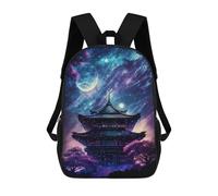 sinyumoney Enchanted Japanese Pagoda Night Sky Mochila Escolar Infantil De 17 Pulgadas Con Estampado 3D, Mochila Moderna Para Niños, Mochilas De Viaje, Bolsas Para Libros, Mochila Escolar Infantil