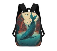 sinyumoney Enchanted Kingdom Whale Mochila Escolar Impresa En 3D Para Niños Mochilas De Viaje De Alta Capacidad Bolsas Para Libros Mochila Escolar Para Niños Mochila 17inch