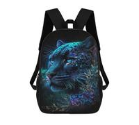 sinyumoney Enchanted Leopard with Flowers Mochila Escolar Impresa En 3D 17inch Mochila Escolar Infantil Mochilas De Viaje Mochila Informal De Moda Para Niños Y Estudiantes