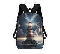 sinyumoney Enchanted Lighthouse in The Sky Mochila Escolar Infantil Impresa En 3D, Mochila Informal De Moda Para Niños, Mochila De Viaje De Alta Capacidad Para Libros Para Niños 17inch