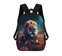 sinyumoney Enchanted Lion in Fantasy Land Mochila, Mochila Infantil, Mochila Escolar Para Estudiantes, Mochila Para Libros, Mochila Escolar Impresa En 3D Para Niños Y Niñas 17inch