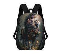 sinyumoney Enchanted Lion in Forest Mochila Escolar Infantil Impresa En 3D Para Niños, Mochilas De Viaje, Bolsas Para Libros Para Niños Estudiantes De Primaria 17inch