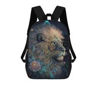 sinyumoney Enchanted Lion Portrait -2 Mochila Infantil Escolar Para Niños Con Estampado 3D De Dibujos Animados, Mochila Escolar Para Estudiantes, Mochila Para Portátil Para Niños Y Niñas 17inch