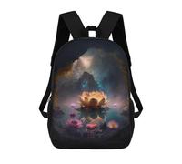 sinyumoney Enchanted Lotus Pond Landscape Mochilas De 17 Pulgadas Para Niños, Mochilas Escolares Impresas En 3D Para Estudiantes De Primaria Y Secundaria, Para Niños Y Niñas.