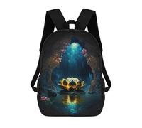 sinyumoney Enchanted Lotus Pond Mochila Escolar Impresa En 3D 17inch Mochilas De Moda Para Niños, Mochilas Escolares Para Niños De Primaria Y Secundaria