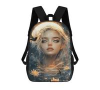 sinyumoney Enchanted Moonlit Fantasy Art Mochila Infantil De 17 Pulgadas, Mochila Escolar Con Estampado 3D De Dibujos Animados Para Niños Y Adolescentes.