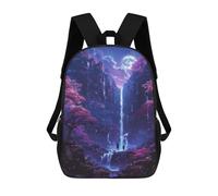 sinyumoney Enchanted Moonlit Waterfall Mochila Escolar, Mochila De Negocios, Mochila Impermeable Para Libros, Para Acampar, Aventuras Al Aire Libre Y Viajes Diarios 17inch