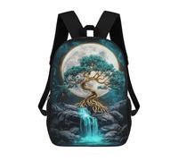 sinyumoney Enchanted Moonlit Waterfall Scene Mochila Escolar Secundaria Informal Para Viajes, Mochilas Para La Escuela Secundaria, Para Acampar, Aventuras Al Aire Libre Y Viajes Diarios 17inch