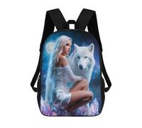 sinyumoney Enchanted Moonlit Wolf Fantasy Mochila Escolar Resistente Al Agua, Mochila Escolar De Negocios Para Hombres/mujeres 17inch