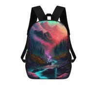 sinyumoney Enchanted Mountain Stream Mochila Infantil, Mochila Escolar Impresa En 3D, Mochila Para Niños Y Niñas, Mochila Escolar Ajustable Para La Escuela Primaria 17inch