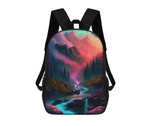 sinyumoney Enchanted Mountain Stream Mochila Infantil, Mochila Escolar Impresa En 3D, Mochila Para Niños Y Niñas, Mochila Escolar Ajustable Para La Escuela Primaria 17inch