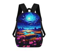 sinyumoney Enchanted Night Garden -3 Mochilas Para Niños Mochila Escolar Mochila Escolar Impresa En 3D Para Niños Estudiantes De Primaria Y Secundaria 17inch