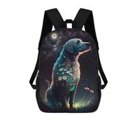 sinyumoney Enchanted Night Garden Dog Mochila Escolar Impresa En 3D 17inch Mochilas De Moda Para Niños, Mochilas Escolares Para Niños De Primaria Y Secundaria
