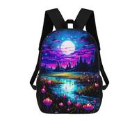 sinyumoney Enchanted Night Pond -1 Mochila Escolar Infantil Impresa En 3D Para Niños, Mochilas De Viaje, Bolsas Para Libros, Mochila Escolar Infantil 17inch