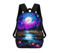 sinyumoney Enchanted Night Pond Mochilas Infantiles Mochila Escolar Mochila Impresa En 3D Para Niños Mochilas De Viaje Bolsas Para Libros Mochila Escolar Para Niños 17inch