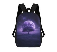 sinyumoney Enchanted Night Sky with Giant Moon Mochila Escolar Secundaria Informal Para Viajes, Mochilas Para La Escuela Secundaria, Para Acampar, Aventuras Al Aire Libre Y Viajes Diarios 17inch
