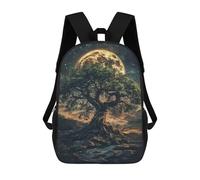 sinyumoney Enchanted Night Sky with Giant Tree Mochila Infantil De 17 Pulgadas, Mochila Escolar Con Estampado 3D De Dibujos Animados Para Niños Y Adolescentes.