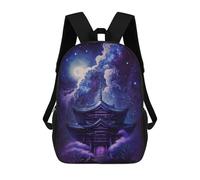 sinyumoney Enchanted Pagoda Night Sky Mochilas Infantiles Mochila Escolar Impresa En 3D Para Niños Mochilas De Viaje Bolsas Para Libros Para Niños 17inch Mochila Escolar